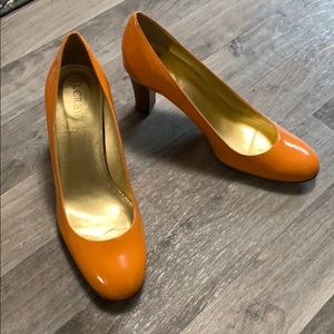 J. CREW leather orange heels